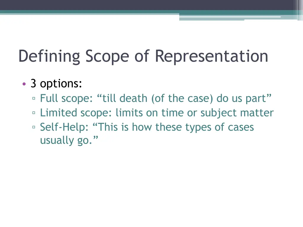 defining scope of representation