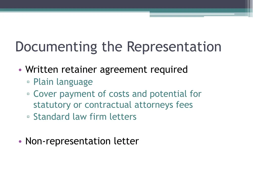 documenting the representation