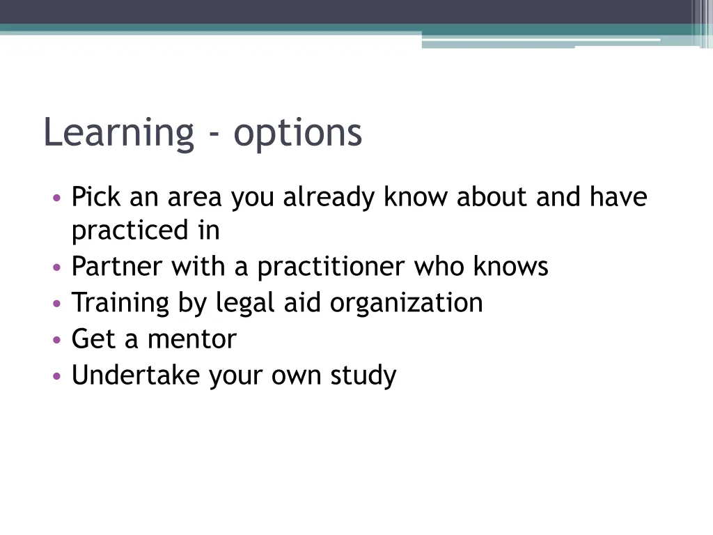learning options