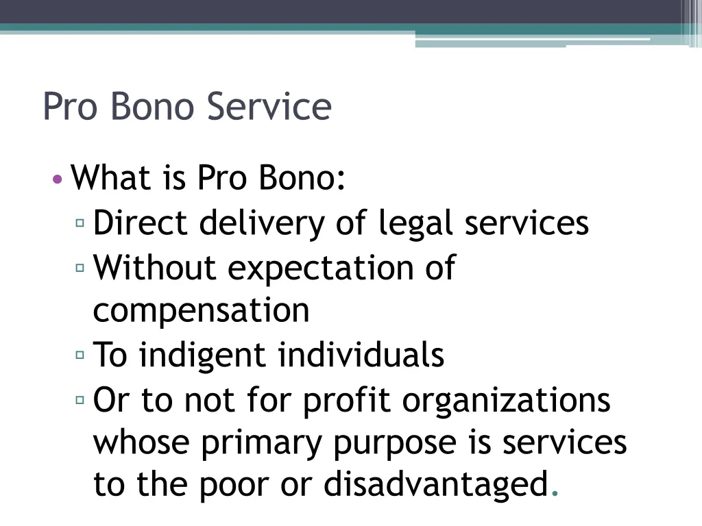 pro bono service