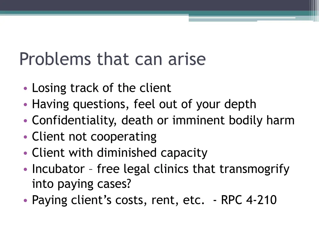 problems that can arise