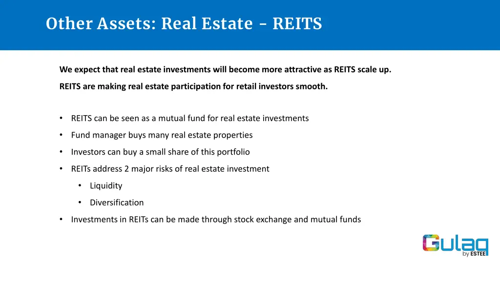 other assets real estate reits
