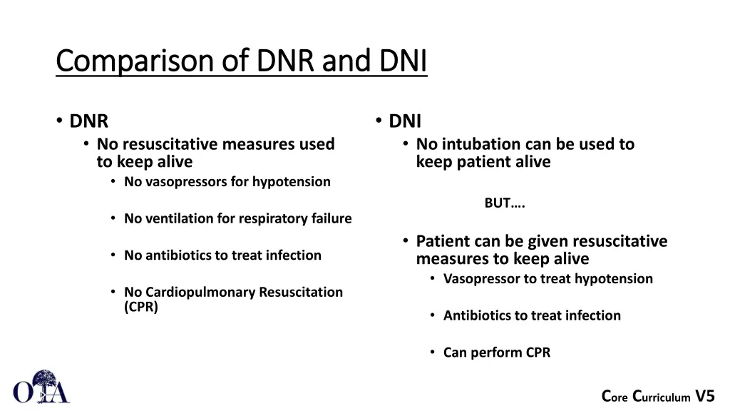 comparison of dnr and dni comparison