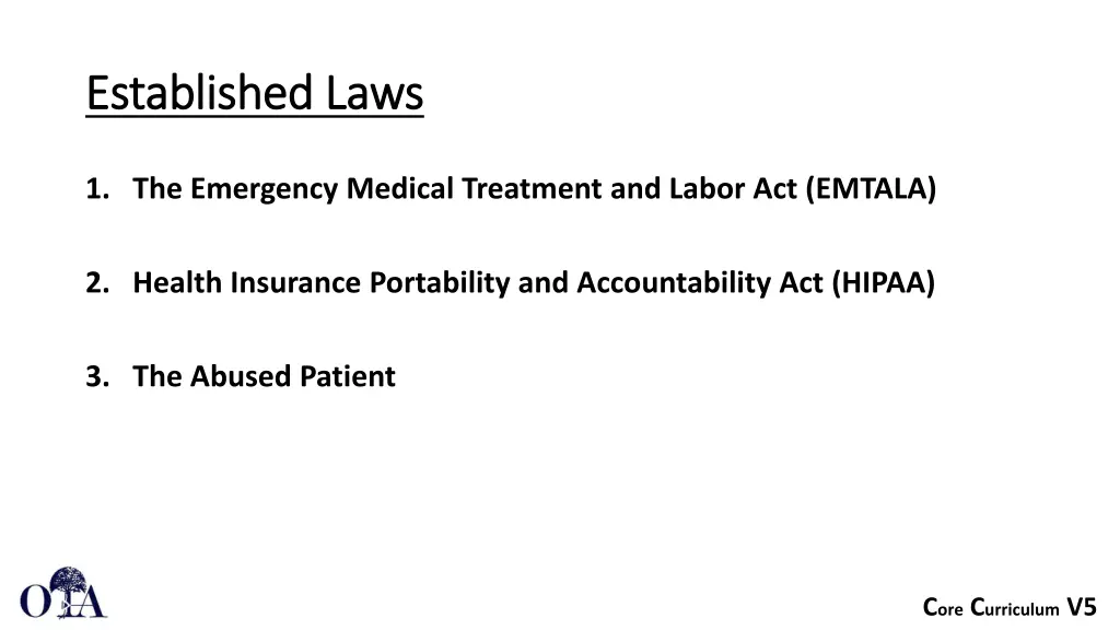 established laws established laws
