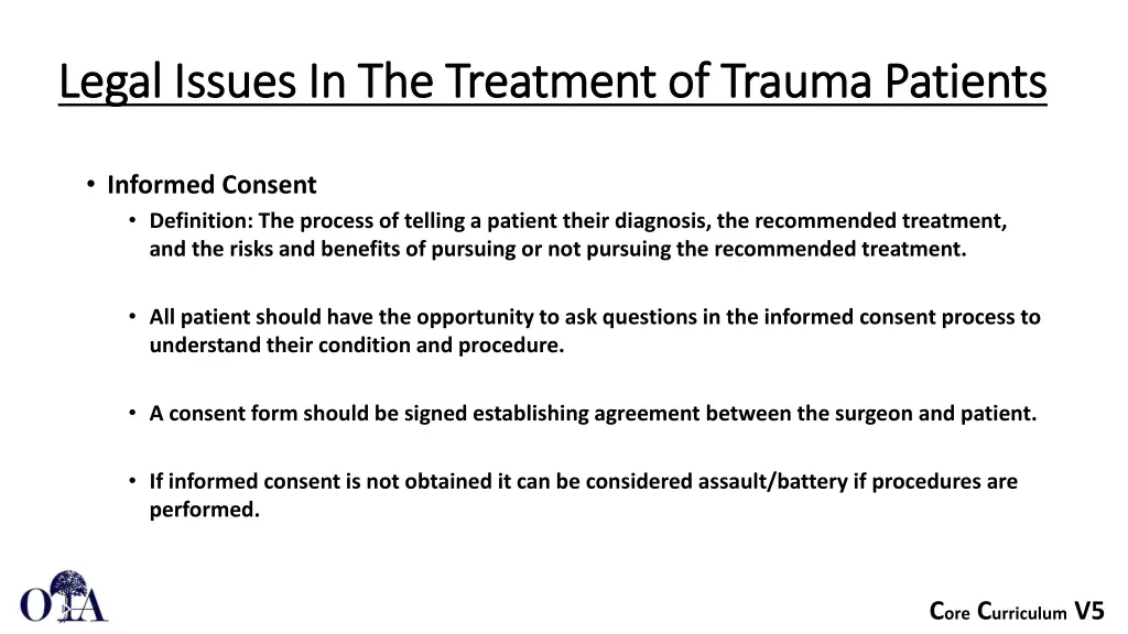 legal issues in the treatment of trauma patients 1