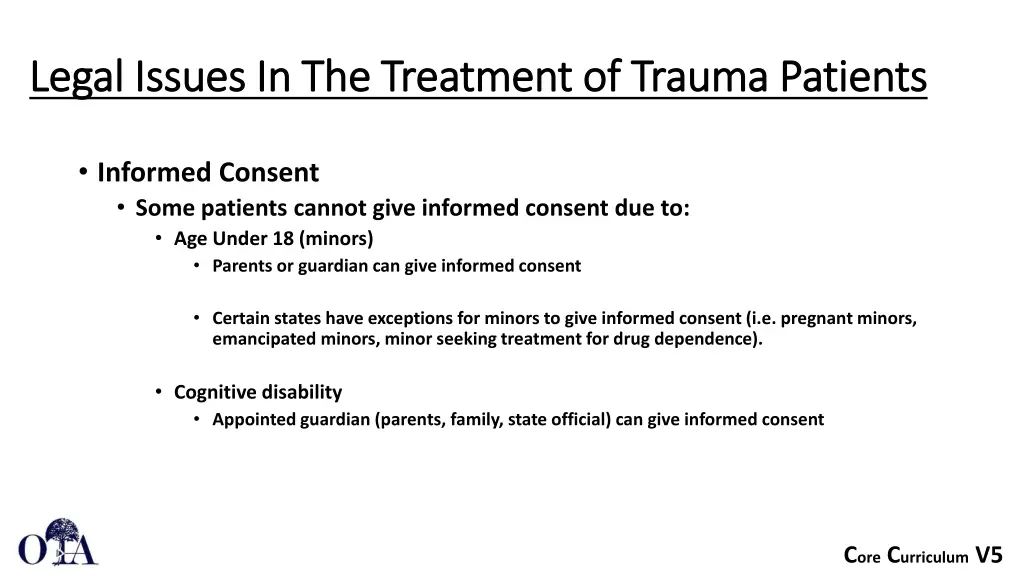 legal issues in the treatment of trauma patients 2