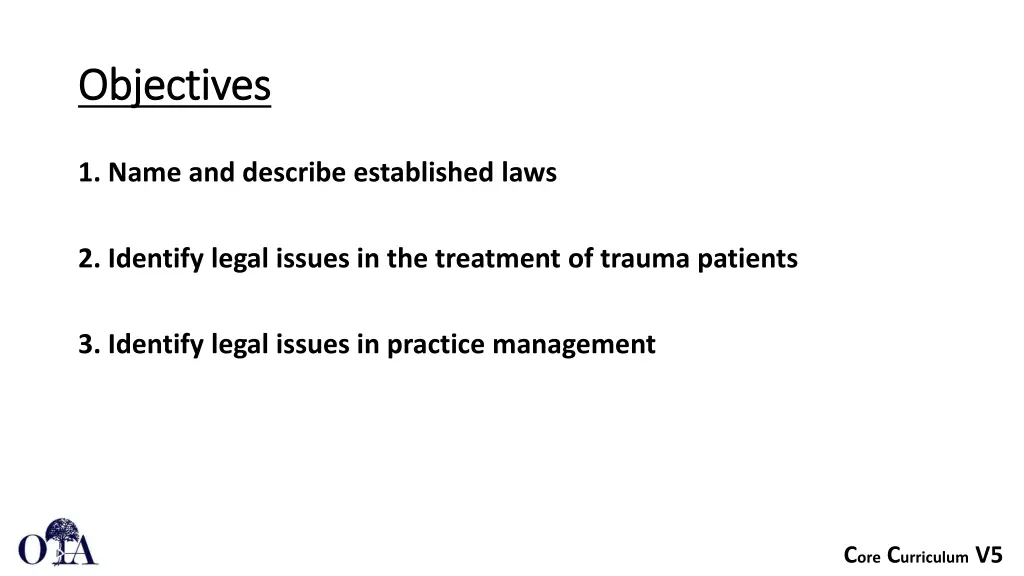 objectives objectives