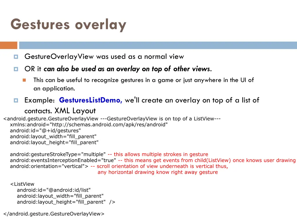 gestures overlay