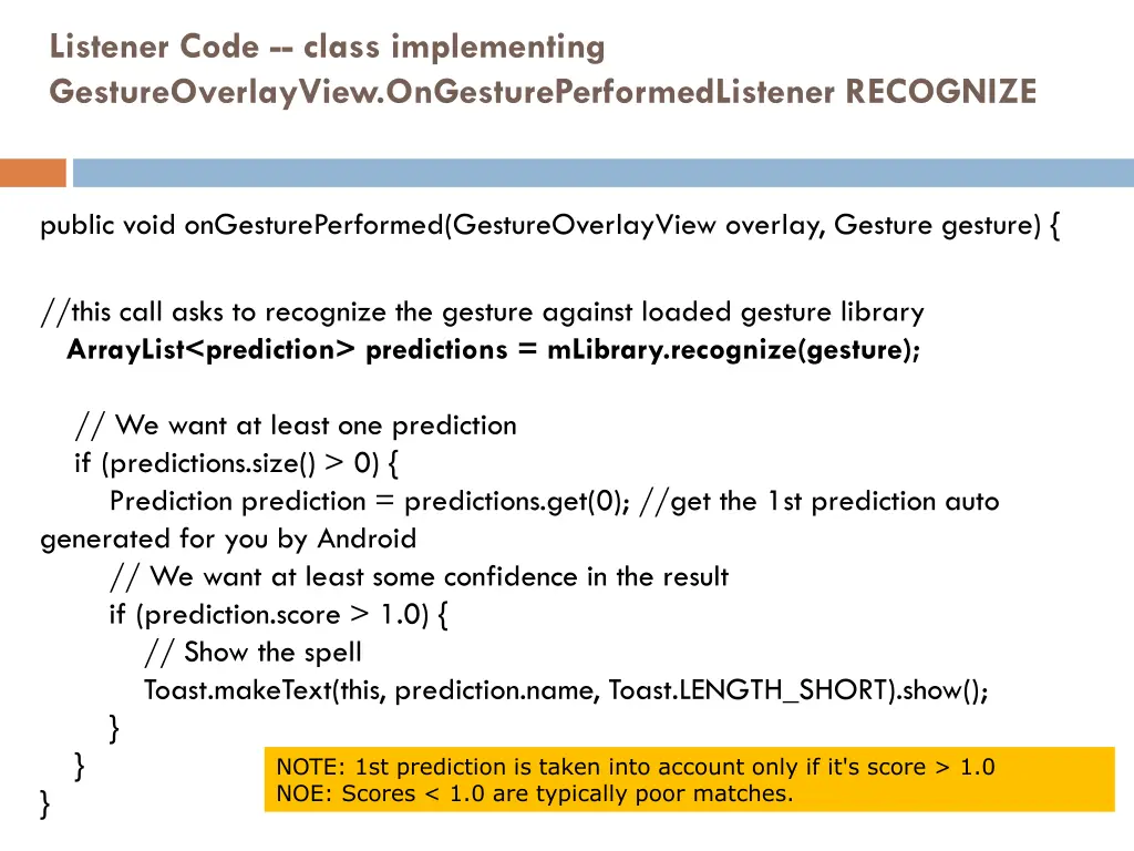 listener code class implementing 1