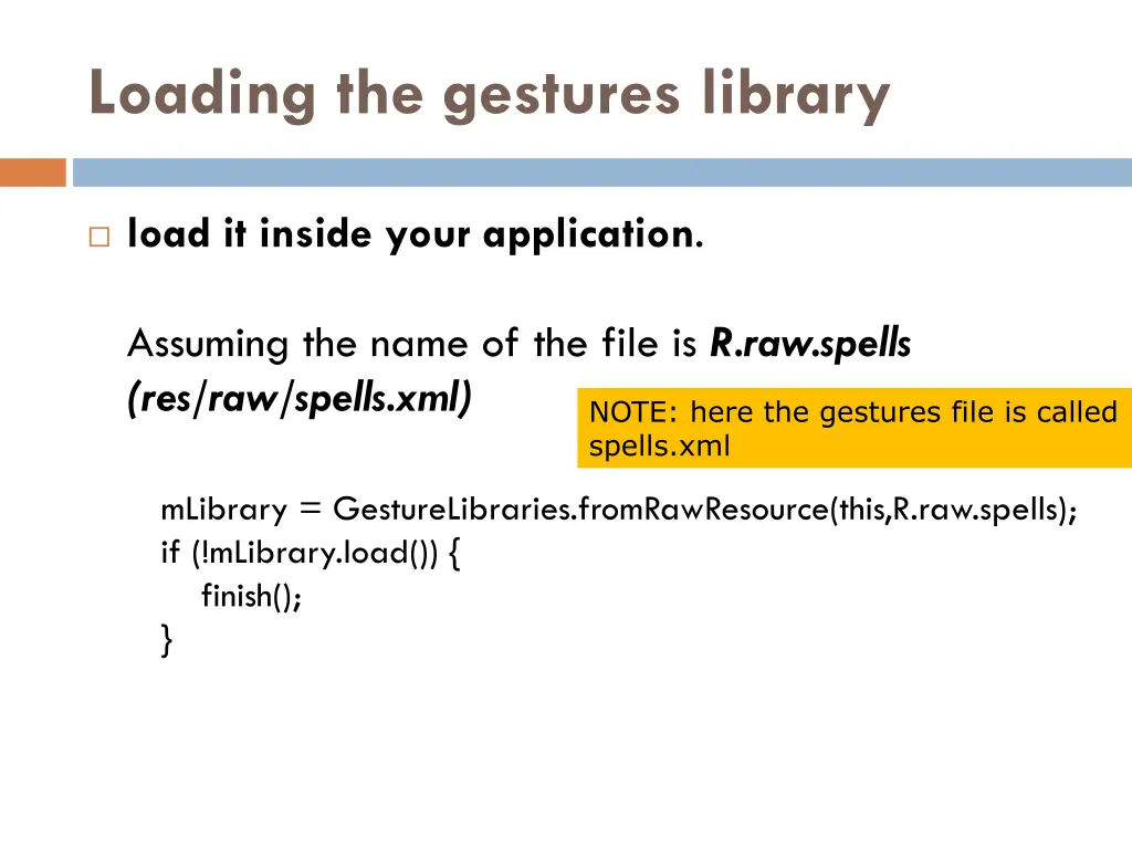 loading the gestures library