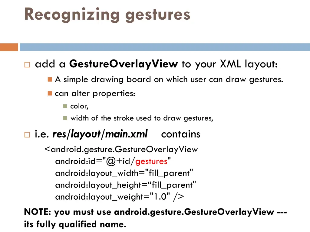 recognizing gestures