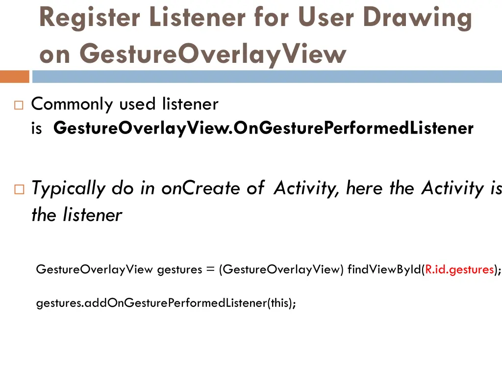 register listener for user drawing