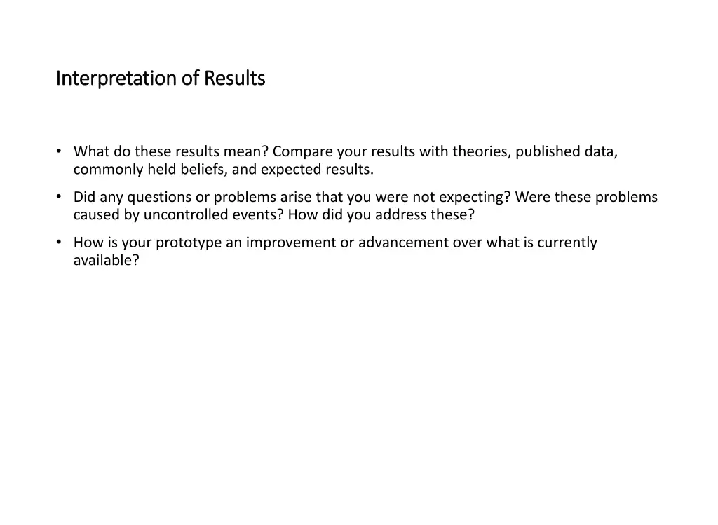 interpretation of results interpretation