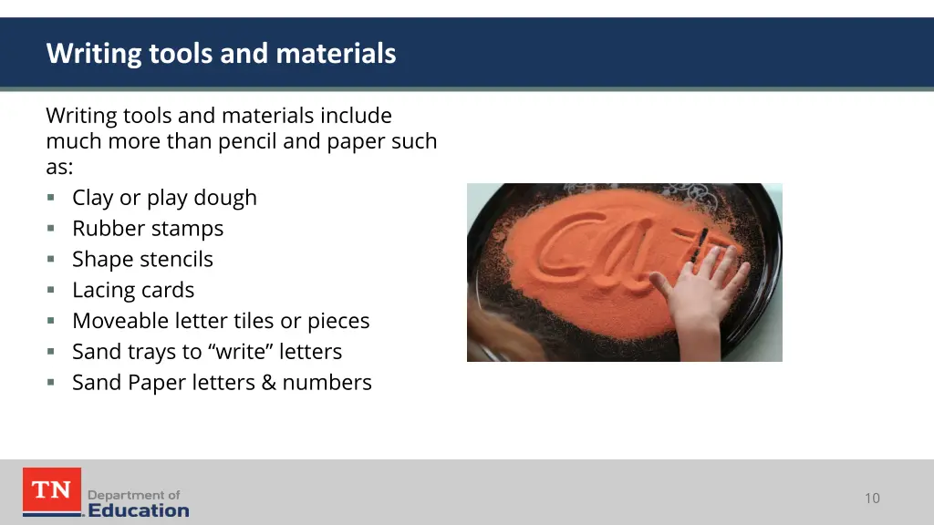 writing tools and materials