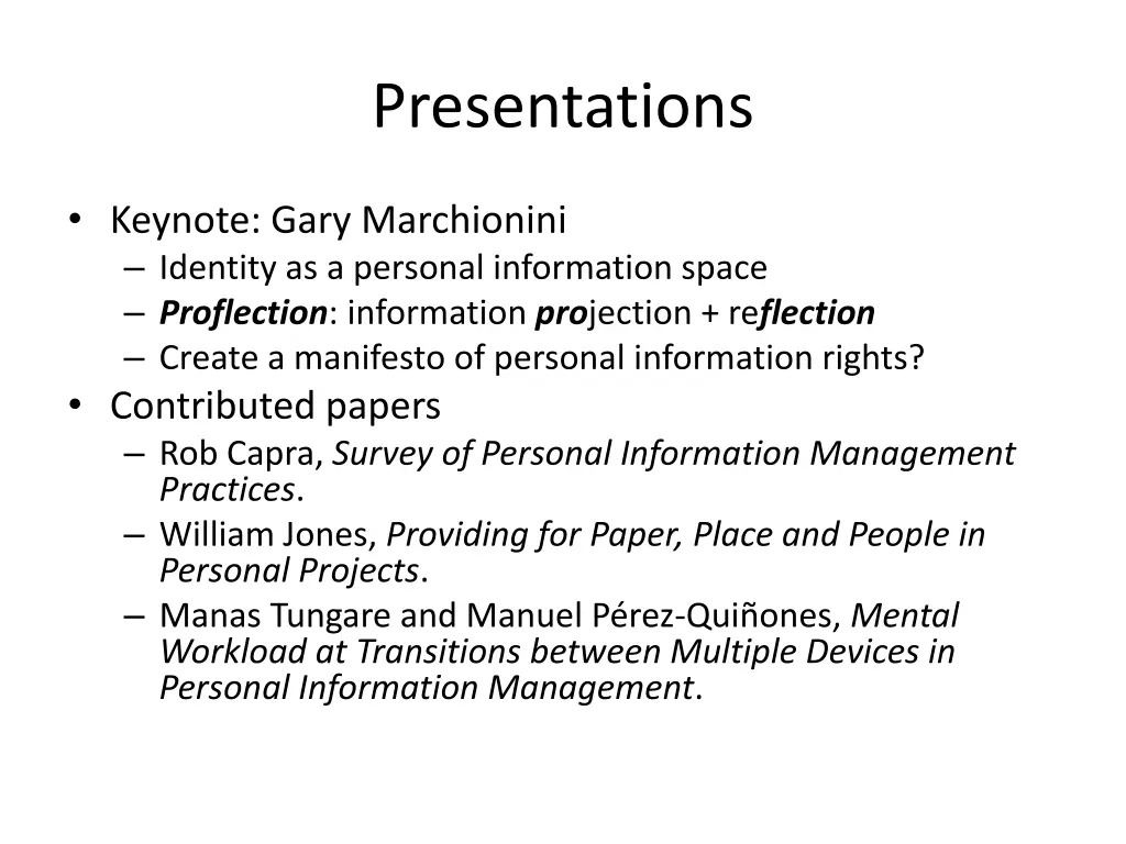 presentations