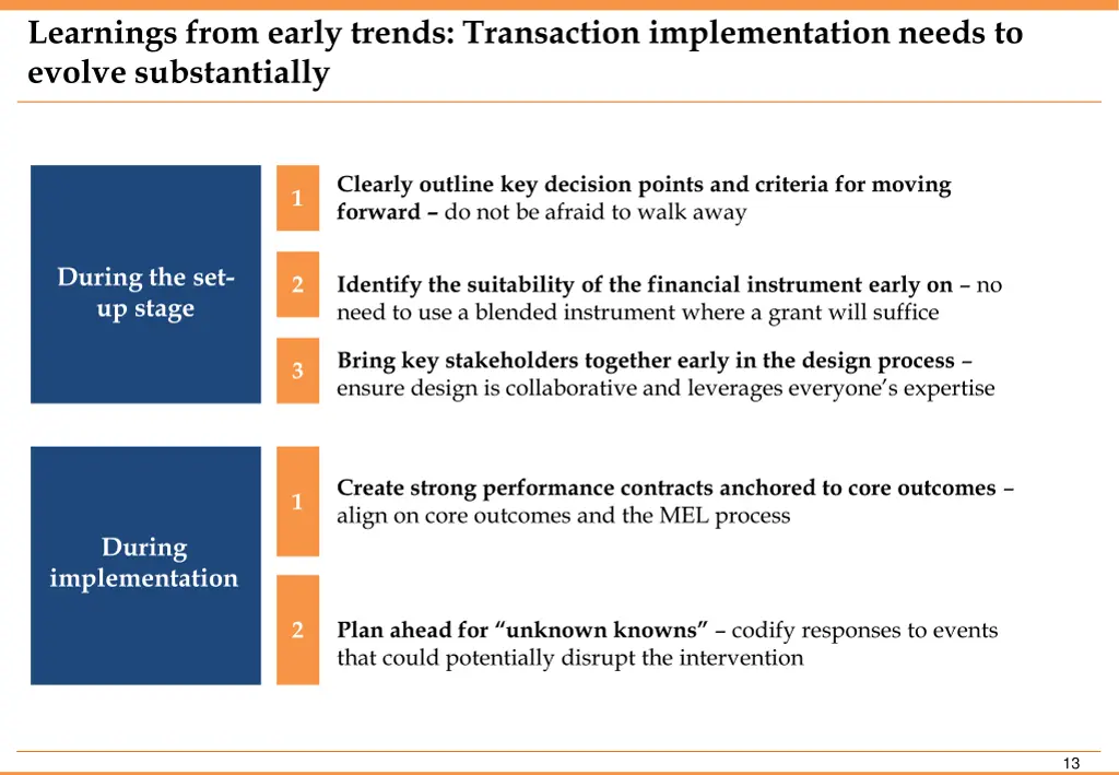 learnings from early trends transaction