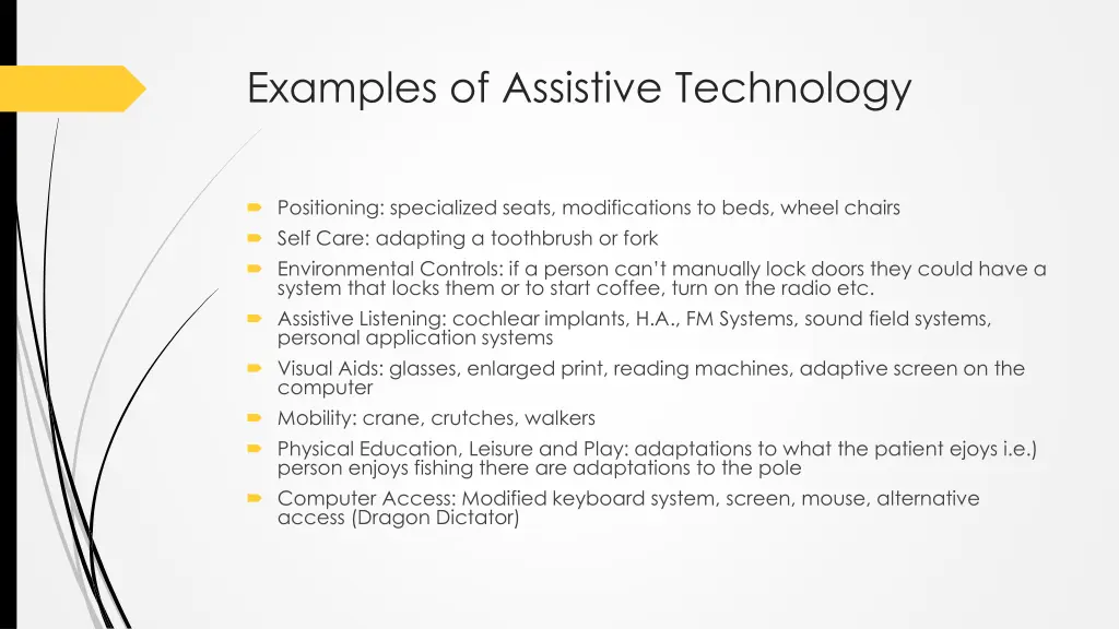examples of assistive technology