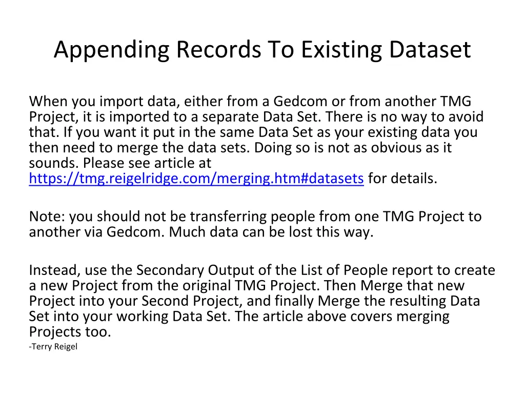 appending records to existing dataset
