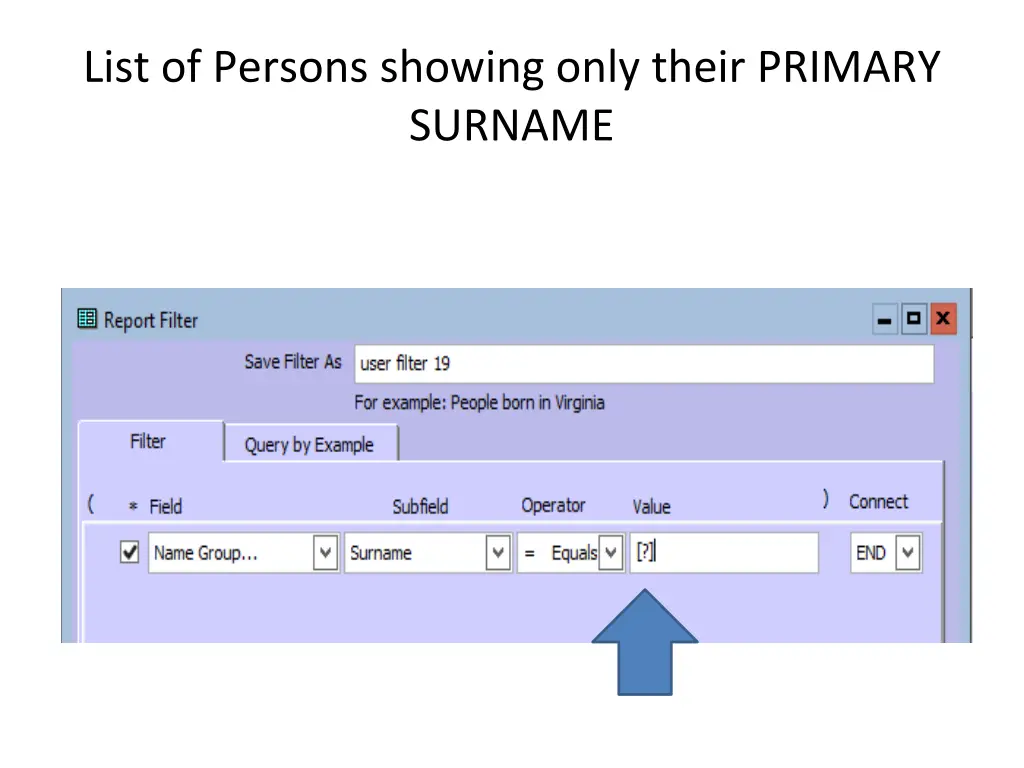 list of persons showing only their primary surname 2