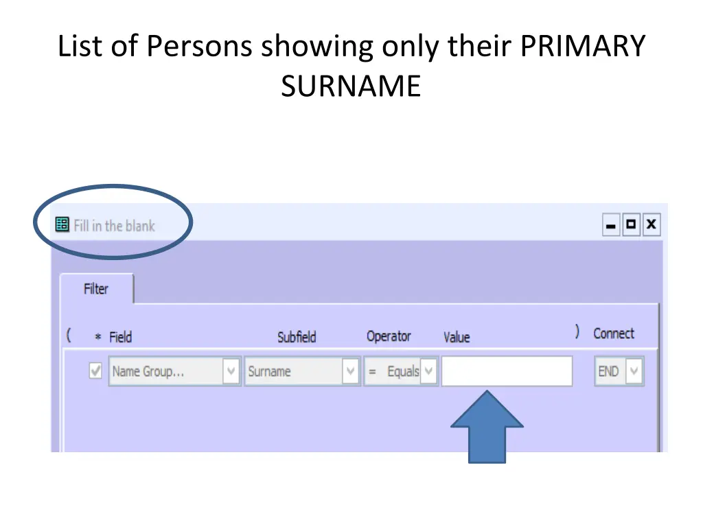 list of persons showing only their primary surname 3