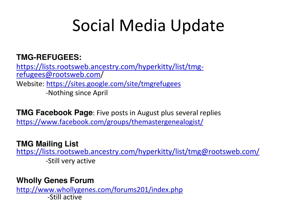 social media update