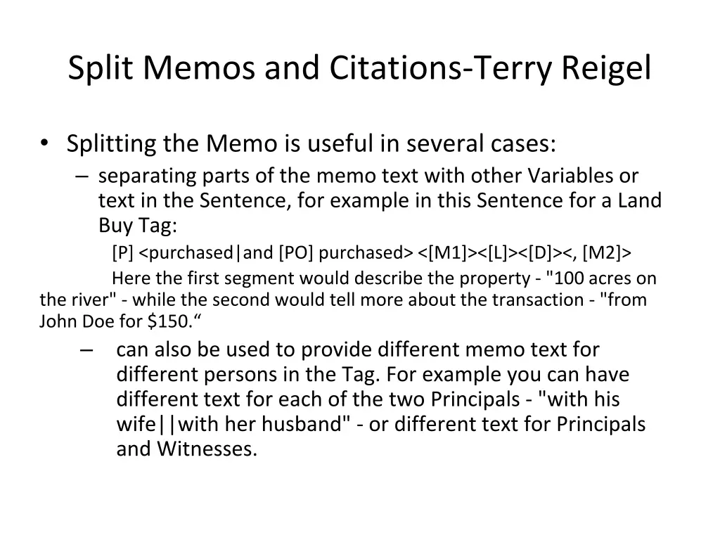 split memos and citations terry reigel 1