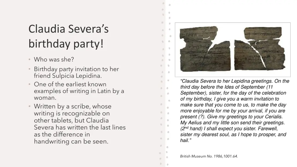 claudia severa s birthday party