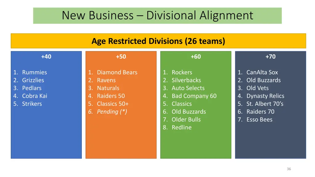 new business divisional alignment 1