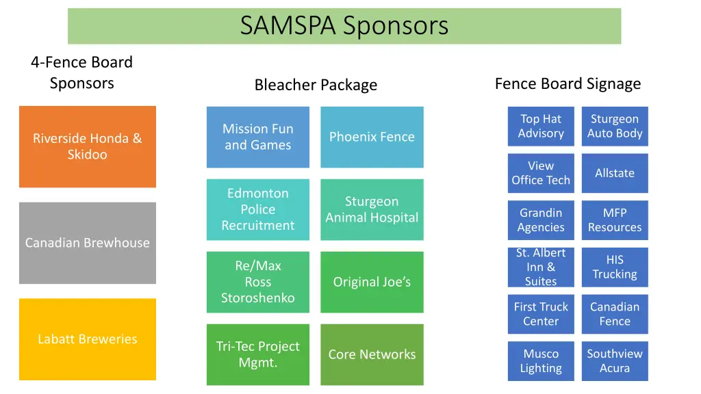 samspa sponsors