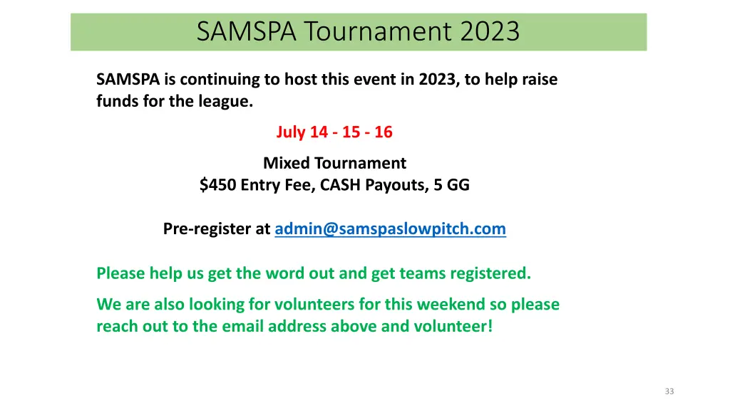samspa tournament 2023