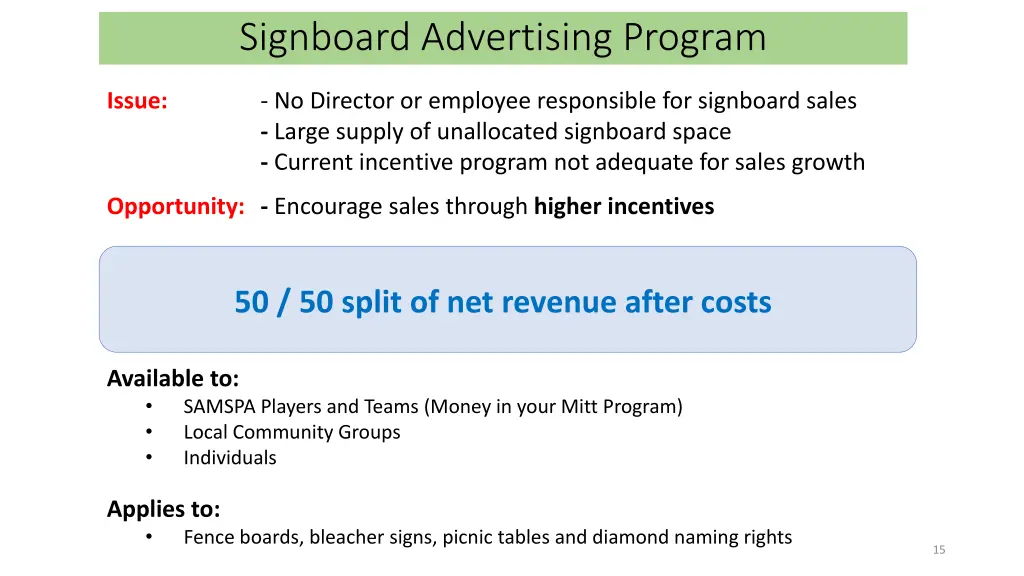 signboard advertising program