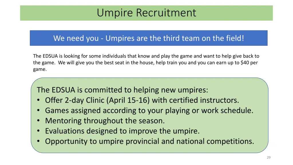 umpire recruitment 1
