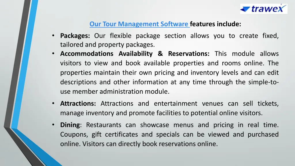 our tour management software features include