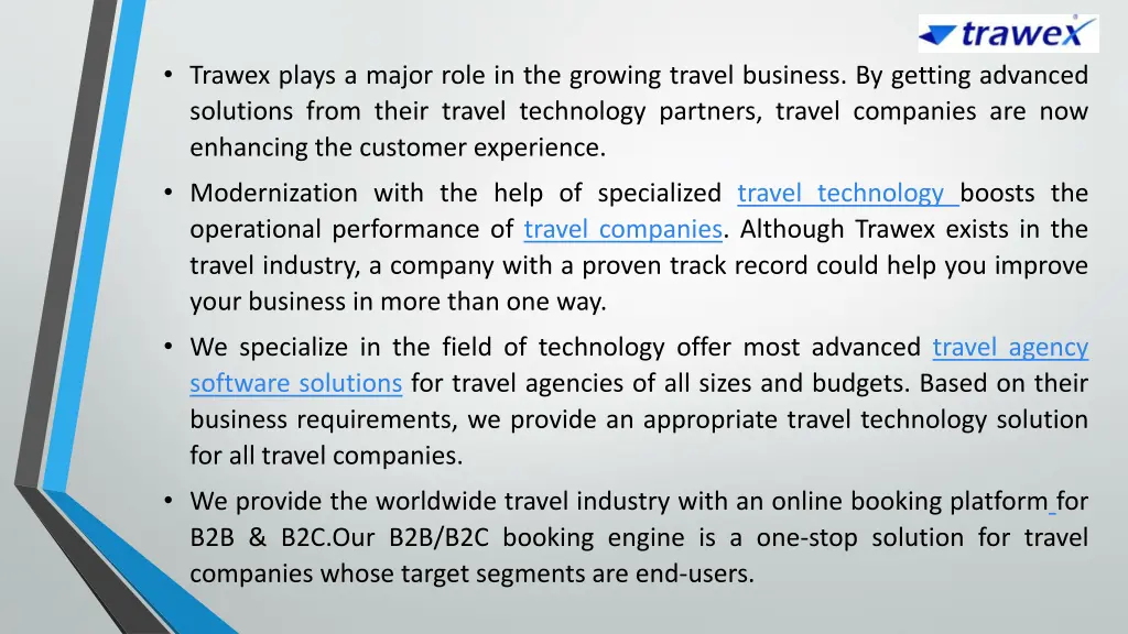 trawex plays a major role in the growing travel