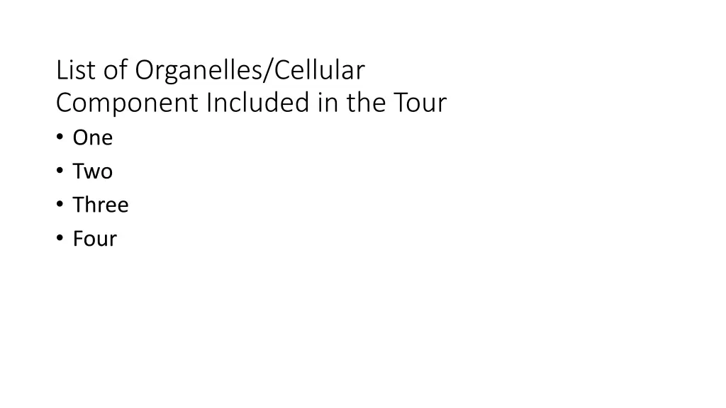 list of organelles cellular component included