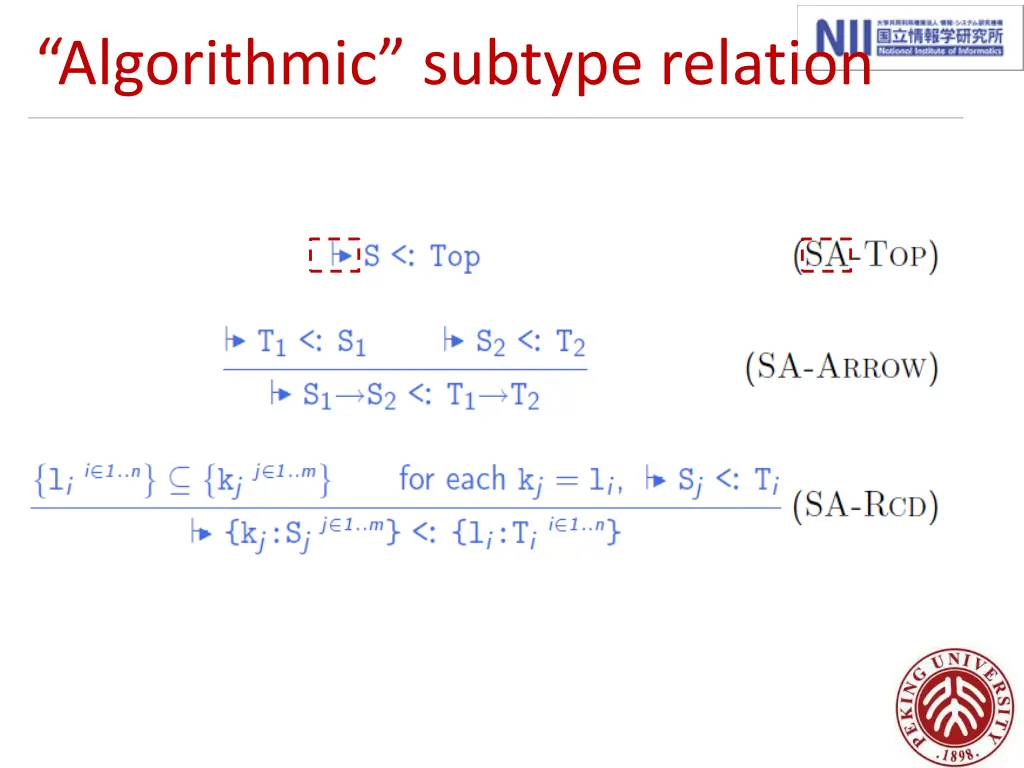 algorithmic subtype relation