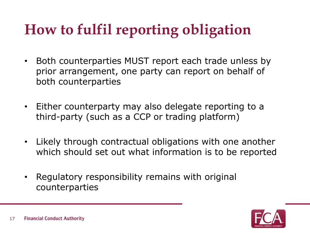 how to fulfil reporting obligation