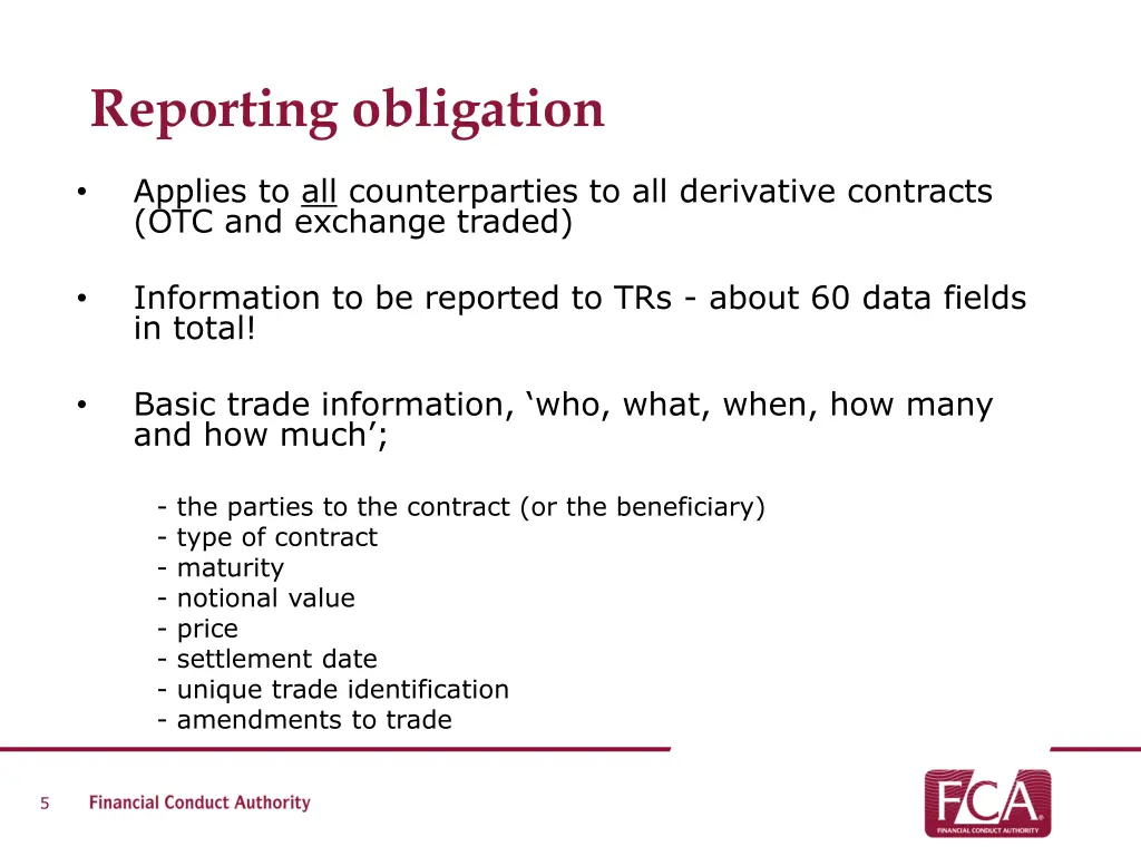 reporting obligation