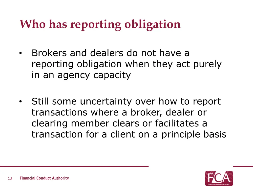 who has reporting obligation