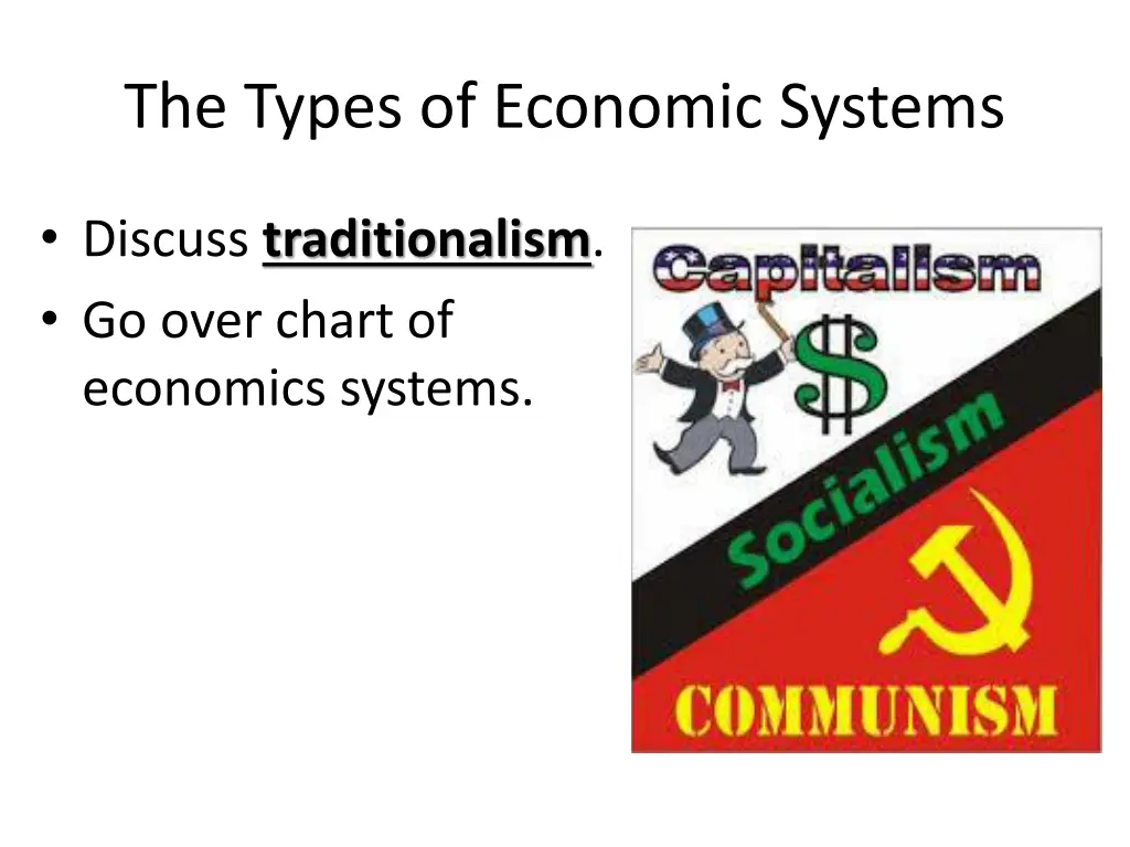 the types of economic systems