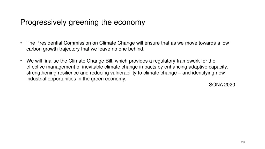 progressively greening the economy