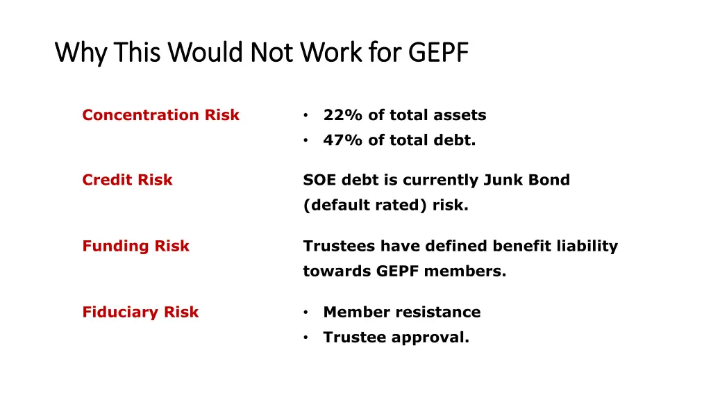 why this would not work for gepf why this would