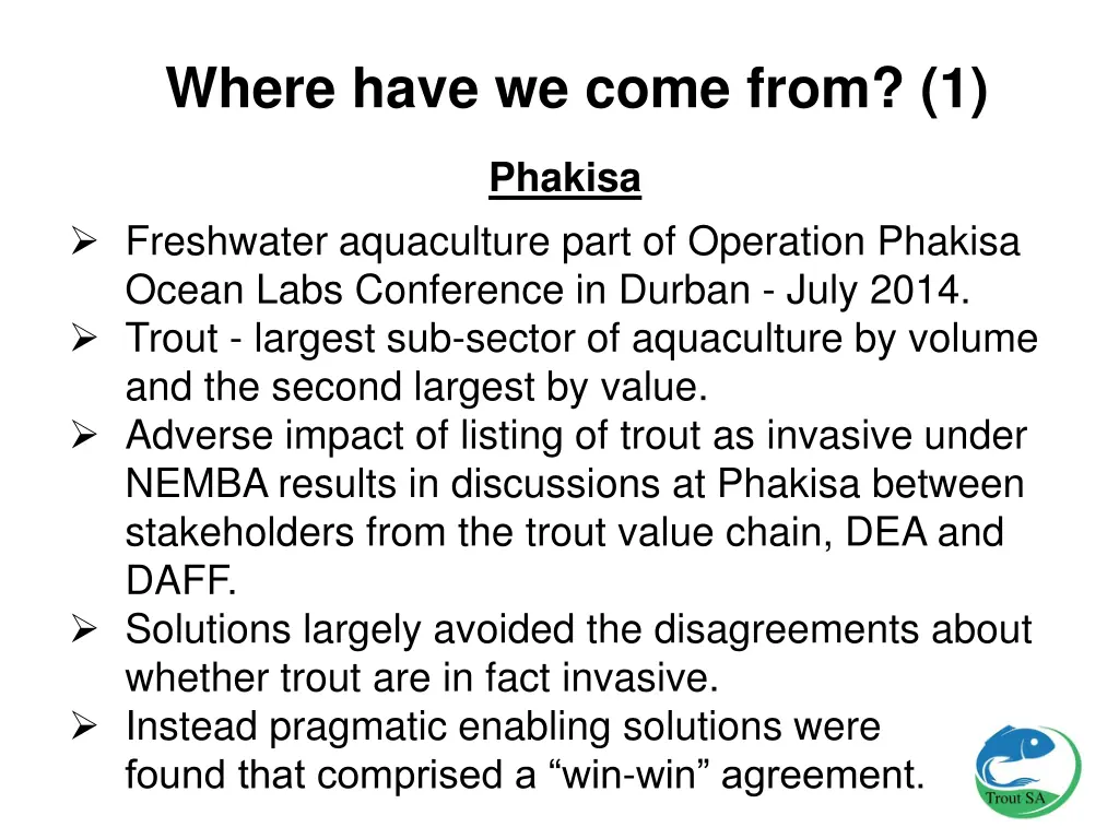 where have we come from 1