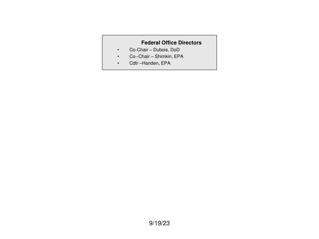 federal office directors co chair dubois