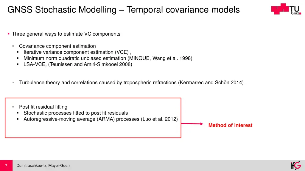 gnss stochastic modelling temporal covariance