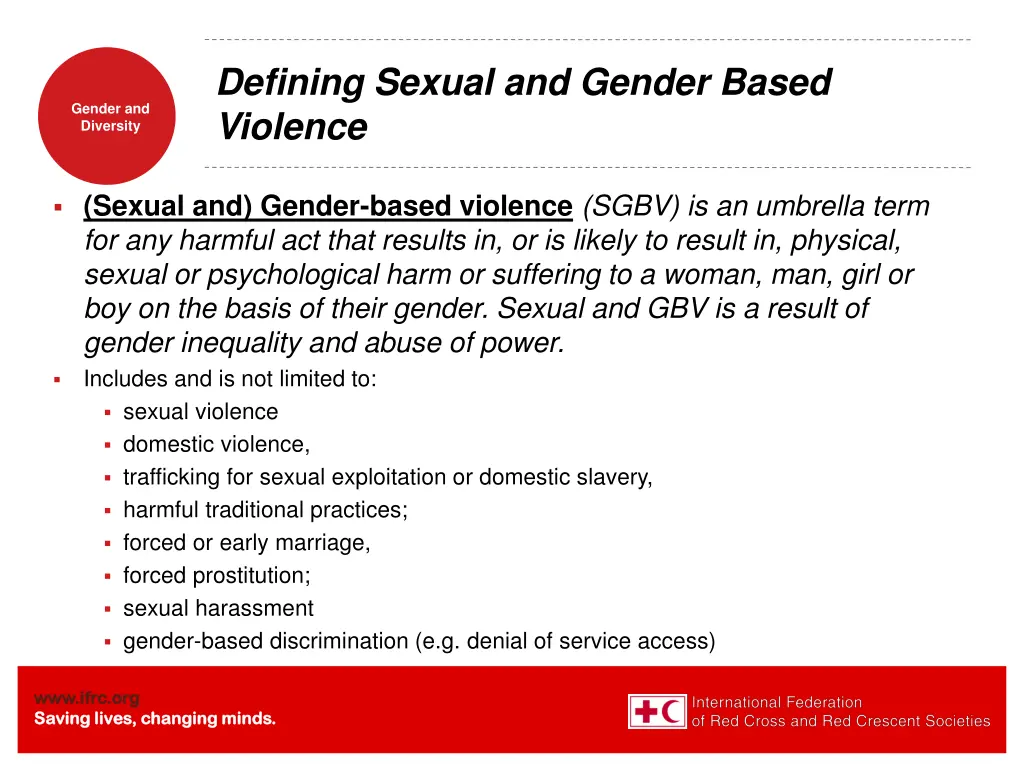 defining sexual and gender based violence