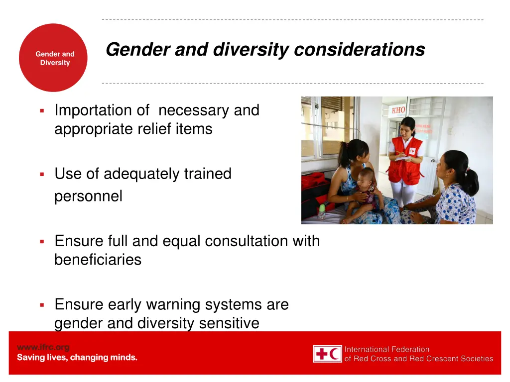 gender and diversity considerations