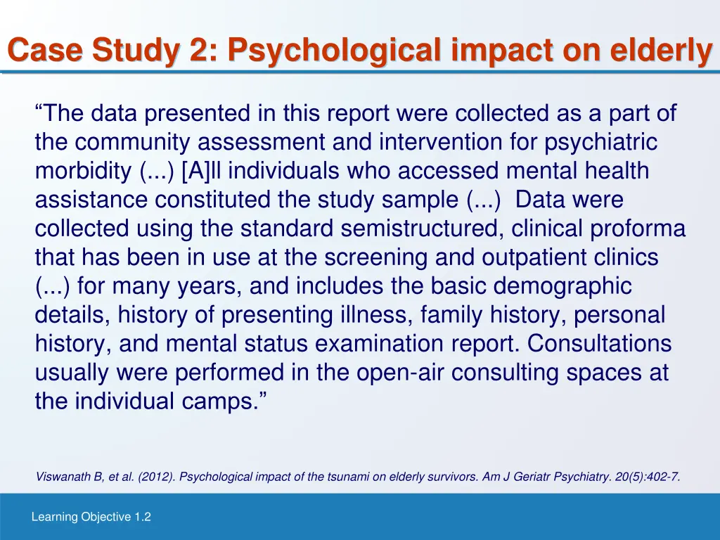 case study 2 psychological impact on elderly