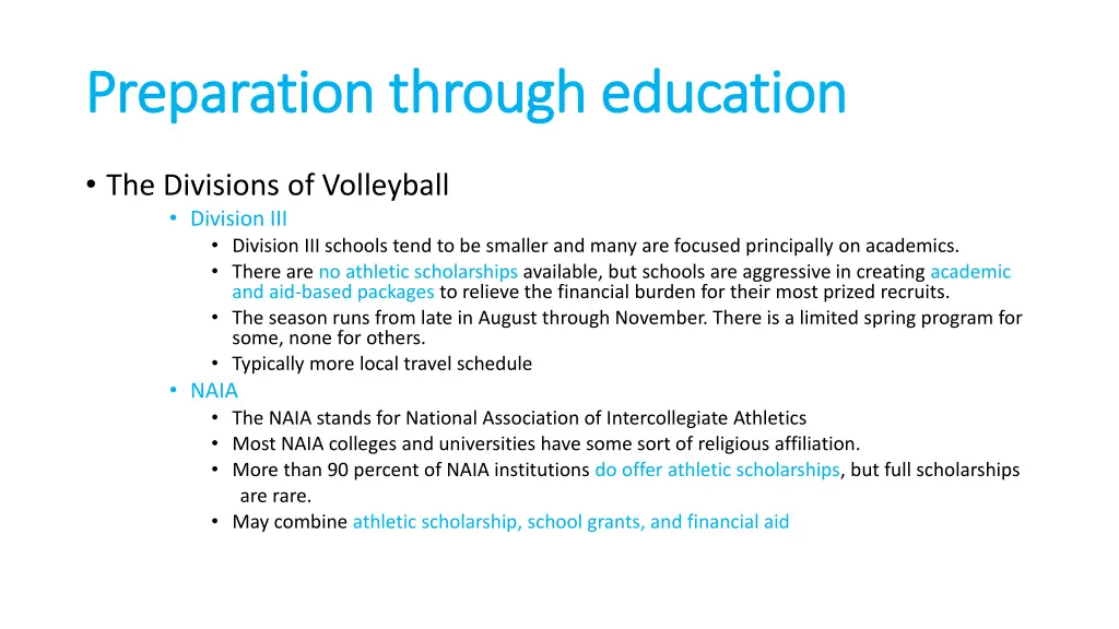 preparation through education preparation through 1