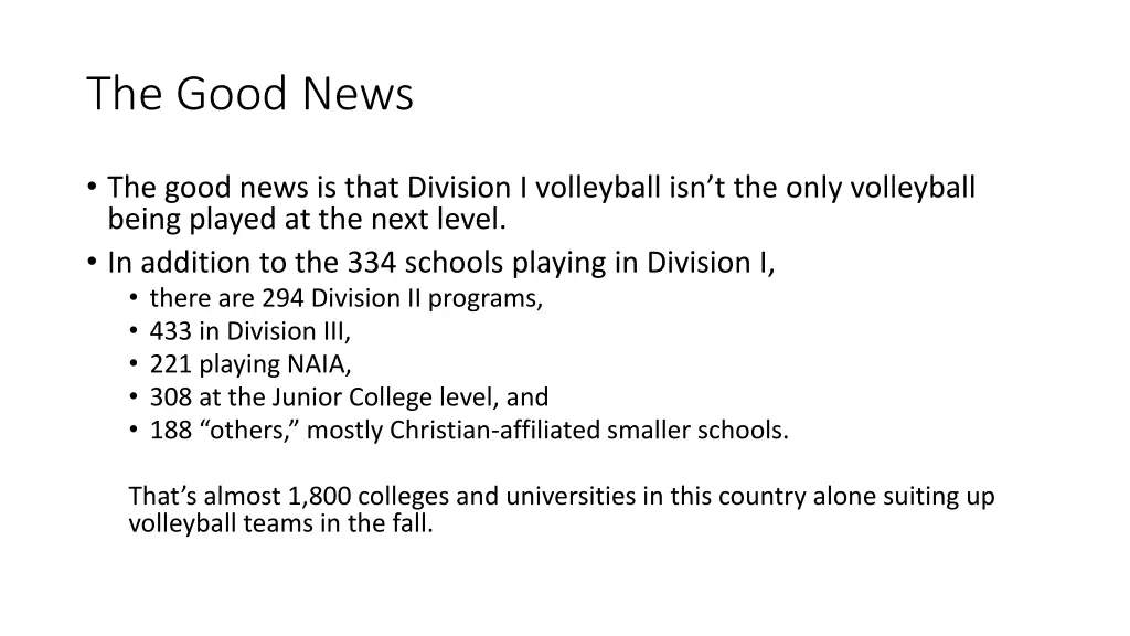 the good news
